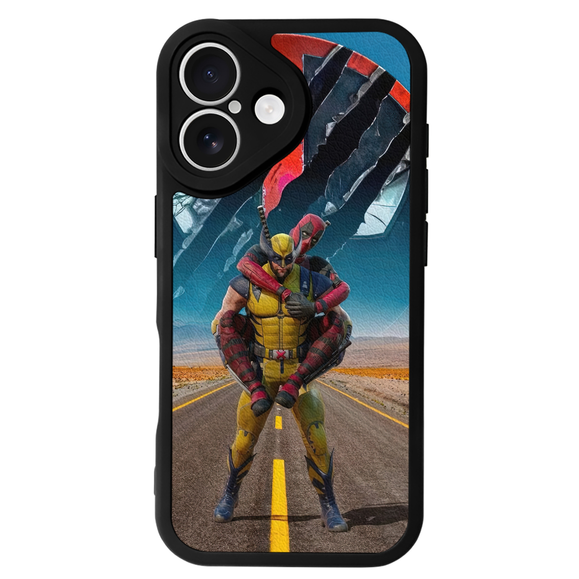 （画像用） Deadpool デッドプール 【iPhone 16シリーズ対応】シリコンスマホケース（レザー調） 材質：シリコン